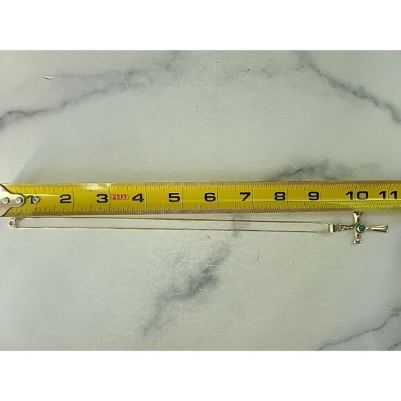 Milor 925 Sterling Silver Turquoise Cross Pendant Necklace Vintage, READ - Picture 9 of 10